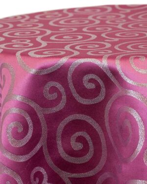 Pink Metallic Scroll Linen